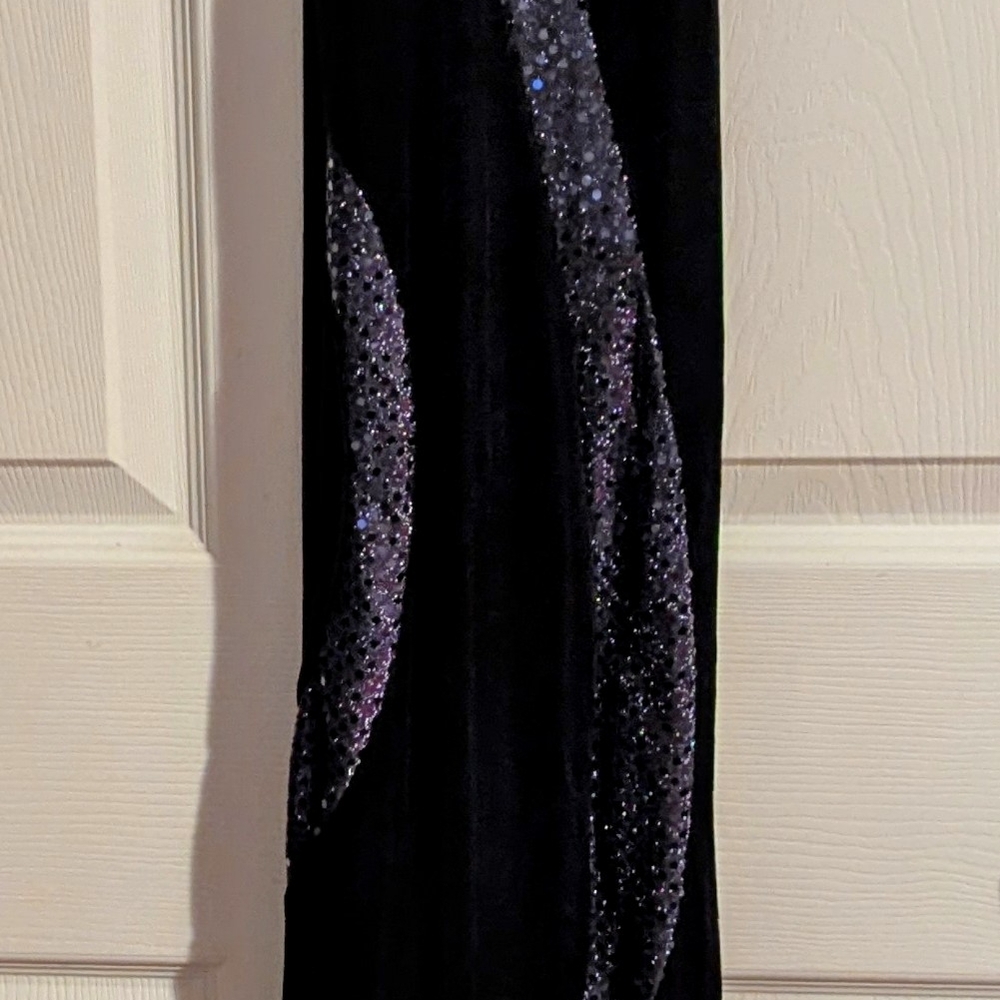 Elegant Black and Purple Maxi Dress